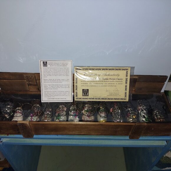 New Thomas Pacconi Glass Blown Ornaments with certificate of authenticity 2004